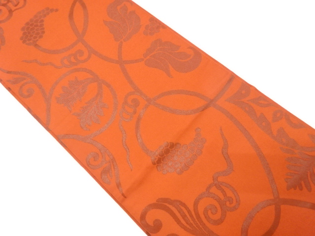 JAPANESE FUKURO OBI / WOVEN GRAPE ARABESQUE
